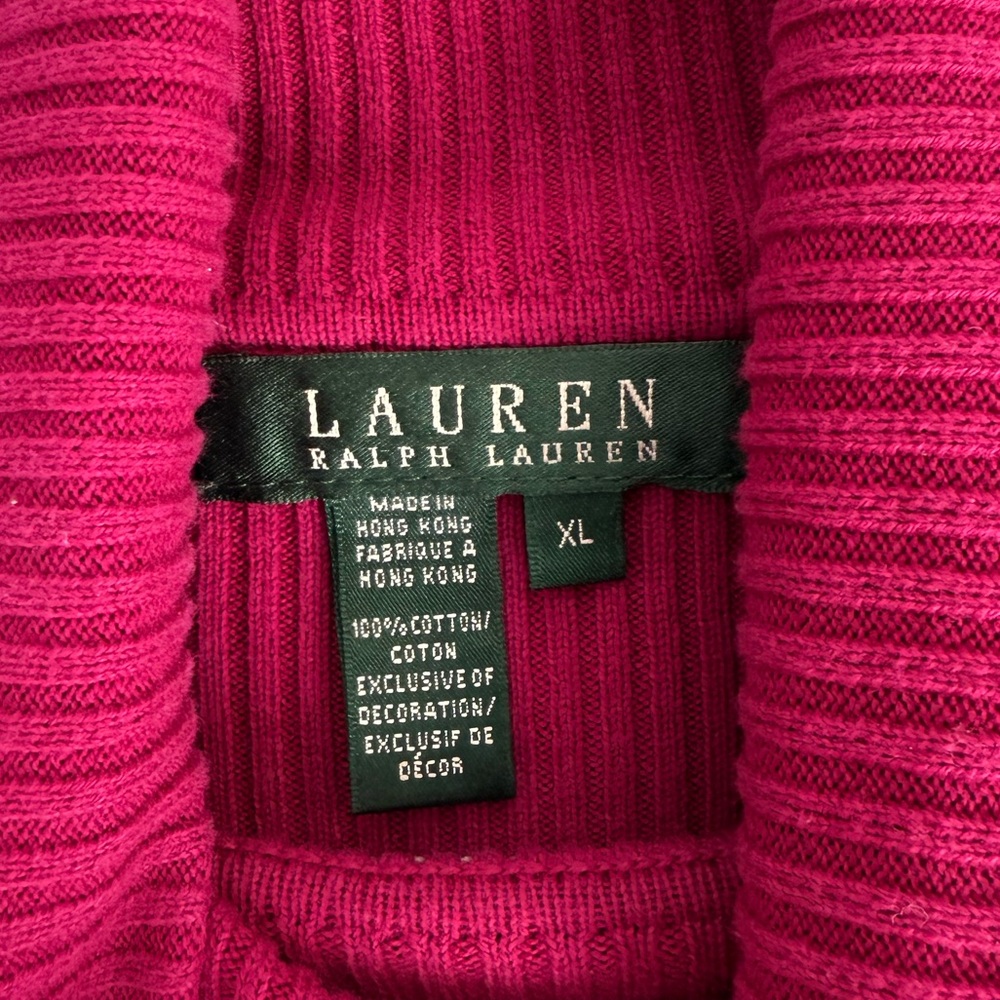 Ralph Lauren Vibrant Pink Turtleneck Sweater - Picture 3 of 4